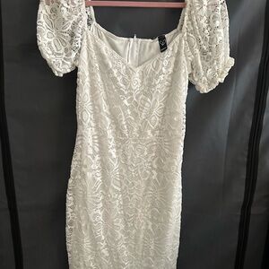 Elegant White Lace Dress